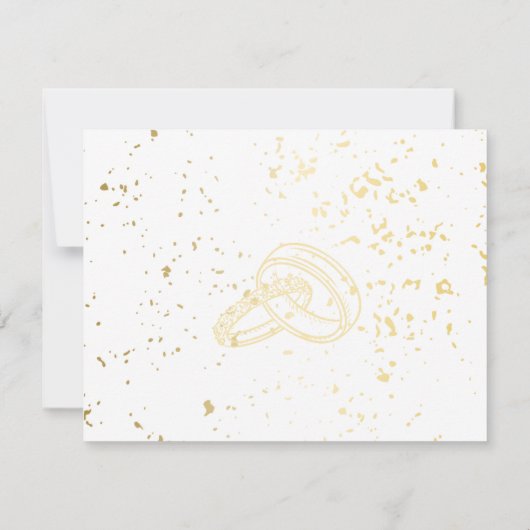 Minimalist Gold Rings Danke Script Note Card Mitteilungskarte (Rückseite)