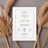 Minimalist Gold Script Wedding Invitation Einladung