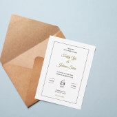 Minimalist Gold Script Wedding Invitation Einladung