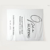 Minimalist Gold  Script Wedding Open Seating Sign Wandteppich (Vorderseite (Horizontal))