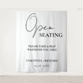 Minimalist Gold  Script Wedding Open Seating Sign Wandteppich (Vorderseite)