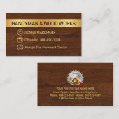 Minimalist Gold Stripe Handyman Tool Icons Visitenkarte (Vorne/Hinten)