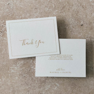 Minimalist Gold Thank You Card Dankeskarte