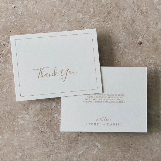 Minimalist Gold Thank You Card Dankeskarte
