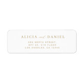 Minimalist gold white wedding return address (Vorne)