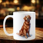 Minimalist Golden Retriever Art Mug Kaffeetasse