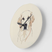 Minimalist Golden Retriever Line Art Große Wanduhr (Winkel)