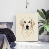 Minimalist Golden Retriever Line Art Leinwanddruck