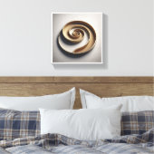 Minimalist Golden Spiral - Modern Geometric 3D Rel Leinwanddruck (Insitu (Schlafzimmer))
