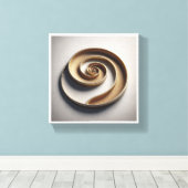 Minimalist Golden Spiral - Modern Geometric 3D Rel Leinwanddruck (Insitu (Holzboden))