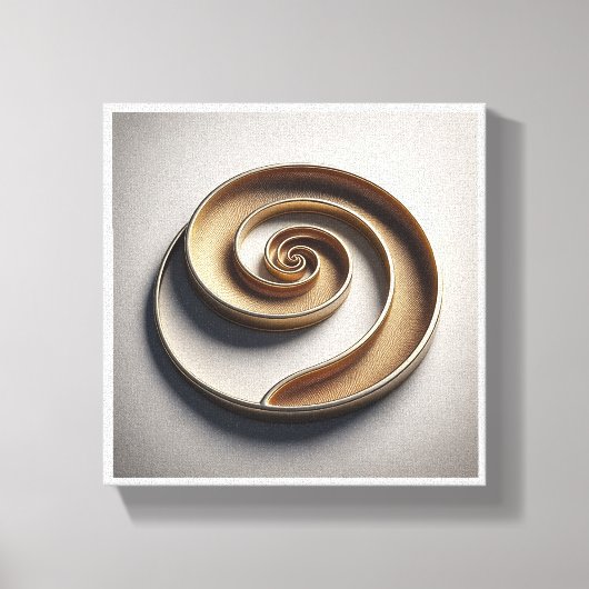 Minimalist Golden Spiral - Modern Geometric 3D Rel Leinwanddruck (Vorderseite)