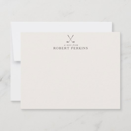 Minimalist Golf logo Ivory Stationery Note Card Einladung (Vorderseite)