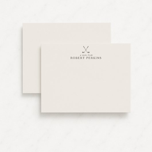 Minimalist Golf logo Ivory Stationery Note Card Einladung