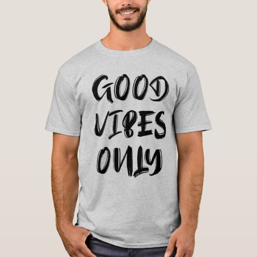 Minimalist "Good Vibes Only" Graphic Design T-Shirt (Vorderseite)