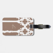 Minimalist Gothic Window Calligraphy Mocha Brown Gepäckanhänger (Rückseite horizontal)