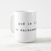 Minimalist Gott ist Licht Kaffeetasse (Vorderseite Links)