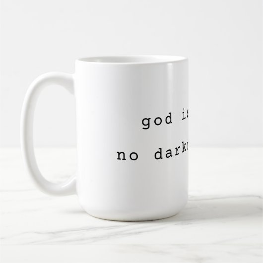 Minimalist Gott ist Licht Kaffeetasse (Links)