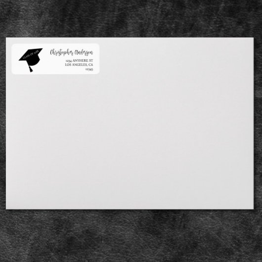 Minimalist Grad Cap Black & White Graduation