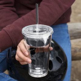 Minimalist Grad Cap Black & White Graduation Acryltrinkbecher