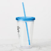 Minimalist Grad Cap Black & White Graduation Acryltrinkbecher (Links)