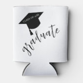 Minimalist Grad Cap Black & White Graduation Dosenkühler (Vorderseite)