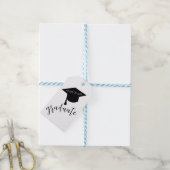 Minimalist Grad Cap Black & White Graduation Geschenkanhänger (Mit Garn)