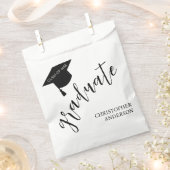 Minimalist Grad Cap Black & White Graduation Geschenktütchen (Ausgeschnitten)