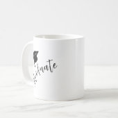 Minimalist Grad Cap Black & White Graduation Kaffeetasse (Vorderseite Links)