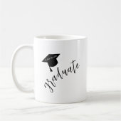 Minimalist Grad Cap Black & White Graduation Kaffeetasse (Links)