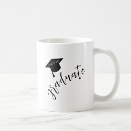 Minimalist Grad Cap Black & White Graduation Kaffeetasse