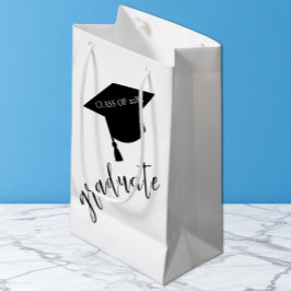Minimalist Grad Cap Black & White Graduation Kleine Geschenktüte