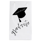 Minimalist Grad Cap Black & White Graduation Kleine Geschenktüte (Vorderseite)