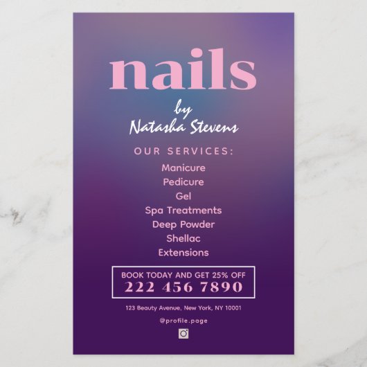 Minimalist gradient nail technician  flyer (Vorne)