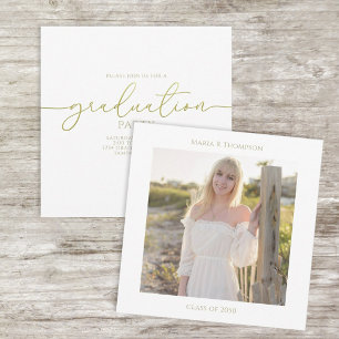 Minimalist Graduate Modern Simple Gold Script Feiertagskarte