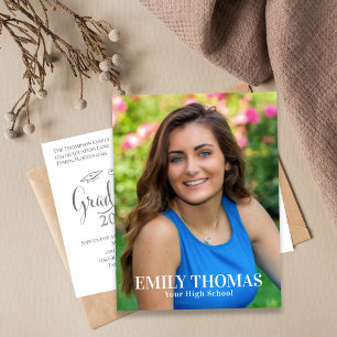 Minimalist Graduate Modern Simple Script Postkarte