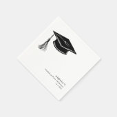 Minimalist Graduation Cap Grad Party Serviette (Ecke)