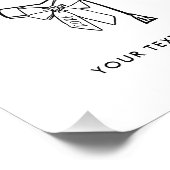 Minimalist Graduation Cap with Bow Sign Fotodruck (Ecke)