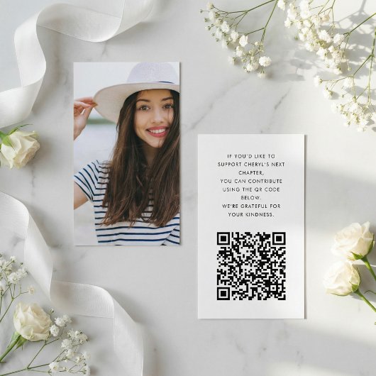 Minimalist Graduation Fund QR Enclosure Card Begleitkarte