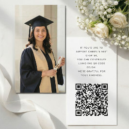 Minimalist Graduation Fund QR Enclosure Card Begleitkarte