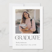 Minimalist Graduation Photo Ankündigung (Vorderseite)