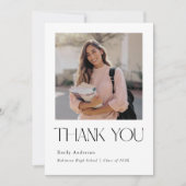 Minimalist Graduation Photo Dankeskarte (Vorderseite)