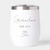 Minimalist Grandma EST Year Custom Wine Tumbler (Vorderseite)