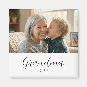 Minimalist Grandma Established Black Script Text Magnet (Vorne)