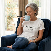 Minimalist Grandma Established Black Script Text