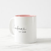 Minimalist Grandma Established Elegant Script  Zweifarbige Tasse (Vorderseite Links)