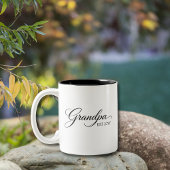 Minimalist Grandpa – Elegant Script Gift  Zweifarbige Tasse