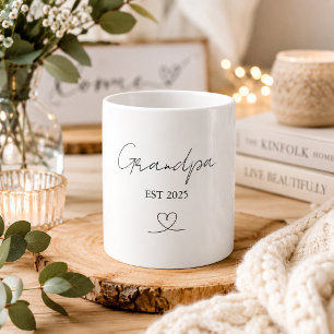Minimalist Grandpa EST Jahr Personalisierte Gesc Kaffeetasse