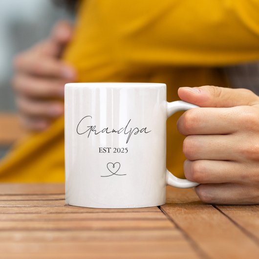 Minimalist Grandpa EST Year | Custom Gift Mug Kaffeetasse