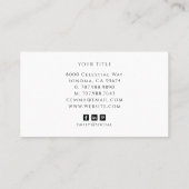 Minimalist Grau Script Monogramm Name Visitenkarte (Rückseite)