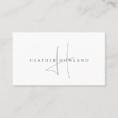 Minimalist Grau Script Monogramm Name Visitenkarte (Vorderseite)